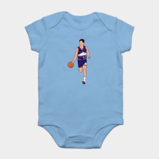 John Stockton Dribbling Baby Bodysuit